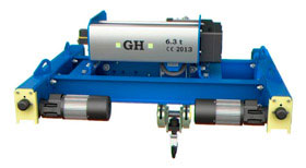 Double girder hoists on end carriage