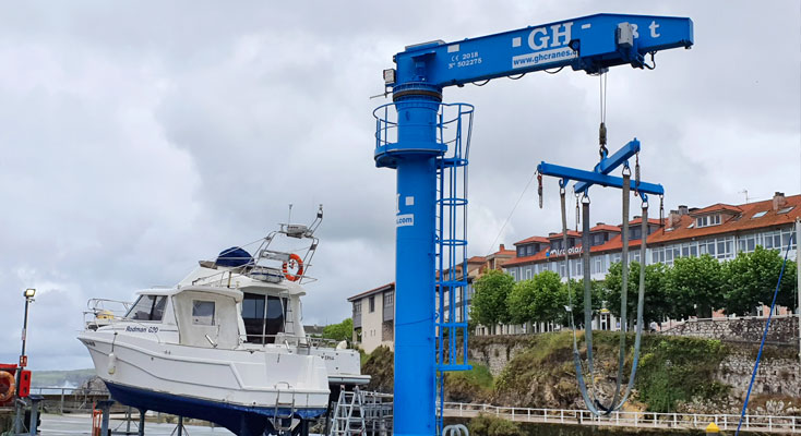 Marine jib cranes