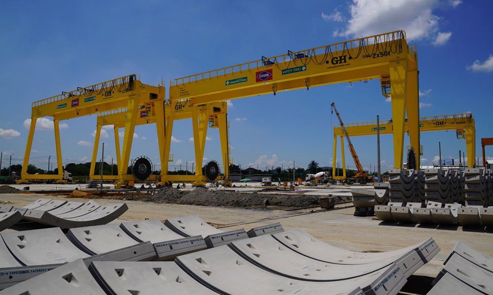 Cliente: Lee Machinery (Thailand) CO., LTD.. Lugar de instalación: Nonthaburi, Thailand. Capacidad: 2x50t. Luz: 37,27m. Altura de elevación: 18m. Cliente: Lee Machinery (Thailand) CO., LTD.. Lugar de instalación: Nonthaburi, Thailand. Capacidad: 2x50t. Luz: 37,27m. Altura de elevación: 18m.