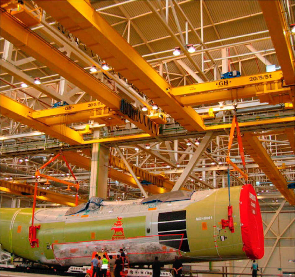 Instalación de grúas GH CRANES & COMPONENTS en el sector aeronáutico. Instalación de grúas GH CRANES & COMPONENTS en el sector aeronáutico.