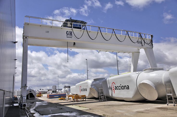Instalación de pórtico GH Cranes and Components en Acciona. Sector eólico. Instalación de pórtico GH Cranes and Components en Acciona. Sector eólico.