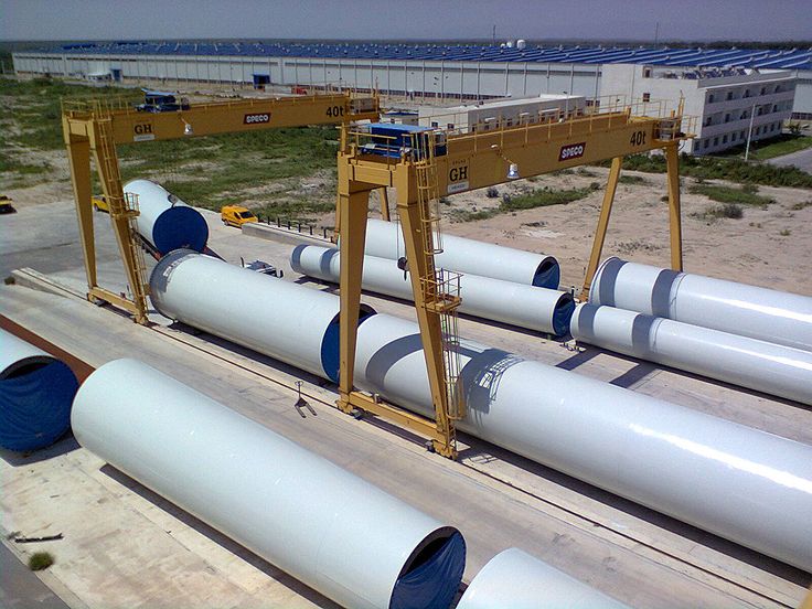 Instalación de 2 pórticos GH CRANES & COMPONENTS de 40t para Speco. Sector eólico. Instalación de 2 pórticos GH CRANES & COMPONENTS de 40t para Speco. Sector eólico.